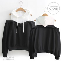 도오빠 여성 후드티 오프숄더 긴팔 긴소매 캐주얼 10대 20대 30대 여자후드티