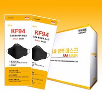 드리숨 마스크 KF94 아라 블랙 대형 국산 귀안아픈 숨쉬기 편한