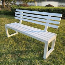 색깔있는 등받이 벤치 원목 흰색 캠핑장 노란색 공원 단철 정원 튼튼한, 06 화이트 180x40x85 등받이