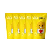 온더바디 항균 99.9% 세이프 버블 핸드워시 리틀라이언 파우더향 리필 400ml, 5개