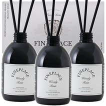 파인플레이스 디퓨저 200ml 3개 + 섬유스틱 15개 선물세트, 우디레인