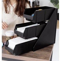 탕비실용 카페용 커피용품 캡슐커피 정리함 3단 수저통 베이커리용 업소용 편의점용