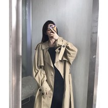 롱 여자 캐주얼 오버사이즈 트렌치코트