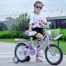 어린이 아동 네발자전거 12 14 16 18 20인치 4살 5살 6살 7살, 14인치, 핑크