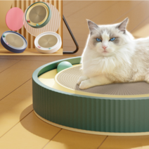 로마팸 고양이 원형 스크래쳐 (캣닢포함), 블루