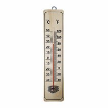 원목 온도계 수은주 눈금 벽걸이 나무 온도계, 단품