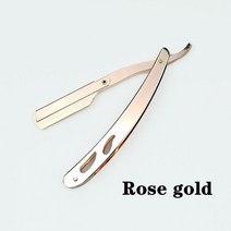 전기면도기 전동면도기 남성 수동 스트레이트 이발사 에지 수염 페이스 헤어 리무버 접이식, 로즈 골드