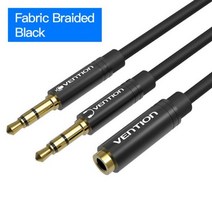 3d안경 클립형 쓰리디안경 4d안경 Vention-이어폰 분배기 컴퓨터 노트북 3.5mm 암 2 수 마이크 헤드폰 오, 02 BBL Black_03 1m