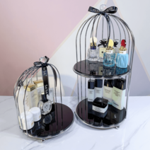 향수진열대 북유럽 심플 골드 화장품 수납 선반, 1단, 실버블랙