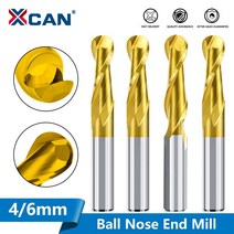 엔드밀 트리머비트 xcan 볼 노즈 엔드 밀 1pc 46mm 섕크 2 플루트 나선형 엔드 밀링 커터 텅스텐 카바이드 cnc 라우터 비트 조각 비트, 6x42x70mm