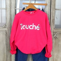 이힝 투셰 레터링 프린팅 라임 형광 루즈핏맨투맨 봄 맨투맨