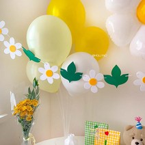 장식가랜드 데이지 꽃장식 펠트 생일 파티 봄 캠핑파티 소품 어린이집포토존, 장식가랜드(데이지)