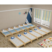 원목 프레임 유치원 낮잠 베드 아동 어린이집 침대, (두껍게) 레이어드 사이즈  132x55x18