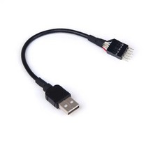 9핀 수-외부 USB A 수 PC 메인 보드 내부 데이터 연장 케이블, 한개옵션0