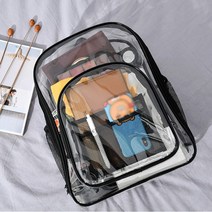 [굿즈트리] 클리어 투명 백팩(블랙) 비치백 여름가방