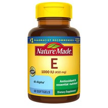 해외 Nature Made Vitamin E 비타민E 450mg 60캡슐, 1개
