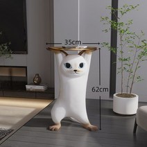 캐릭터 동물 고양이 사이드테이블 협탁 거실 인테리어, 고양이 62cm-브라운