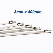 금속타이 케이블타이 10pcs 8mm 너비 자동 잠금 스테인레스 스틸 와이어 자동 잠금 랩 지퍼, 8mmx400mm