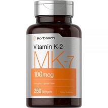 Horbaach 비타민 K2 MK7 100mcg | 250 소프트젤 | GMO 프리 글루텐 프리 보충제