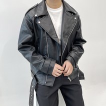 남자 오버핏 레더 라이더 가죽자켓