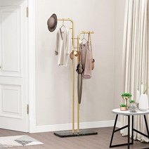 MaiRHK 천연 대리석 베이스가 있는 금속 코트 랙 코트 모자 스카프 .. 정품보장, B Type-Gold-Black
