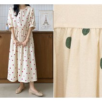 도트 배색 원피스