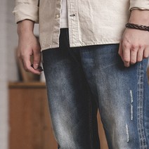 남자청바지 아메리칸 빈티지 남자테이퍼드청바지 찢어진청바지 남자9부청바지 1802038