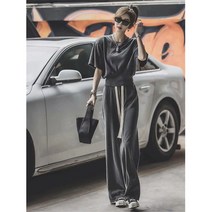 여름 여성 크롭 반팔티 조거팬츠 투피스 여자 코디 세트 트레이닝 츄리닝 상하바지세트