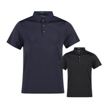 보스케 남성 여름 골프웨어 골프 무지 카라티 반팔 티셔츠 L120623M3, 네이비_95