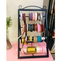 포장 리본 랙 스탠드 걸이 포장 꽃집 공방 테이프 진열대, 40x30x70cm 블랙 + 1개