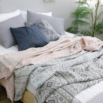 데코르디엔씨 보헤미안 3중직 코튼워싱 블랭킷 겸 베드러너 면 담요