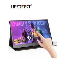 UPERFECT-1080P 휴대용 게임용 모니터 15.6 인치 터치스크린 Xbox One X Xbox One S 플레이스테이션 4 프로 플레이 스테이션 4/5 스위치, CHINA_Black | 영국 플러그