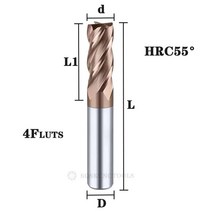밀링 소형밀링머신 파이프머신 탁상용밀링머신 그루빙기계 드릴링 카바이드 반경 엔드 커터 밀 알루미늄 Cnc 금속 텅스텐 스틸 CNC 가공 엔드밀, 49.d4x4Dx20x100L - 4FHRC55, 1개
