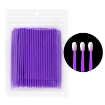 면봉 수정 메이크업 클렌징 긴면봉 두피 스켈링 솜방망이GLAMLASH-내구성 일회용 마이크로 브러시 속눈썹, 08 PurpleMicroBrush