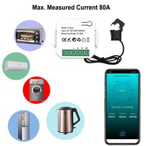 장력 힘 측정기 Tuya 스마트 지그비 에너지 미터 80A 클램프 앱 모니터 포함 KWh 전압 소비 110V ZigBee2M, 한개옵션0