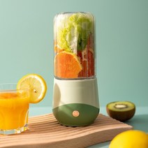슬러쉬기계 얼음틀 얼음트레이 미니 쥬서 블렌더 휴대용 주스 추출기 컵 USB 충전식 가정용, Avocado green+Stainless steel
