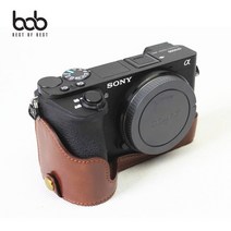 핫딜 bob SONY 소니 A6500 카메라 가죽 속사 하프 케이스(상세페이지 확인), 소니A6500/카멜브라운