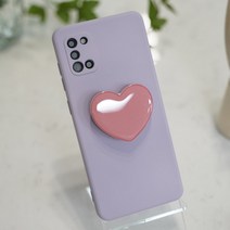 [더나은폰] 다양한 색상 파스텔 망고 통통 하트 그립톡 실리콘 젤리 케이스[3시 이전 주문 당일출고] 갤럭시 노트9 노트10 노트20 갤럭시A31 S20 S21 플러스 울트라