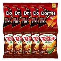 [롯데] 도리토스 치즈 84gx5개 + 꼬깔콘 군옥수수맛 67gx5개, 단품, 84g