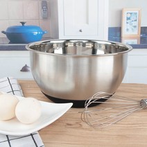 빵발효기 제빵발효기 발효기 스테인레스 스틸 믹싱 볼 20/22/24cm 실리콘 바닥 스플래시 방지 계란 팬 반죽, 01 Inner diameter 22cm