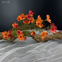 Sunmade 섬세한 호주 매화 실크 인공 플로어 홈 웨딩 꽂이 용품 가을, 오렌지 레드