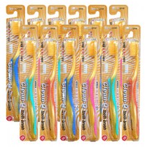 덴탈케어 클린큐 금이온칫솔 12개 색상랜덤, 덴탈케어 클린큐 금이온칫솔 12