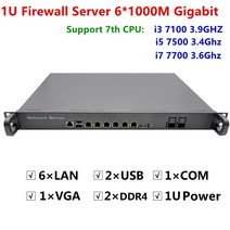 저렴한 서버 랙 1u 라우터 61000m i211 기가비트 인텔 i5 6500 3 2ghz i7 6700 3 4ghz 지원 ros routeros mikrotik 저렴한 서브, 8g 램 64g ssd, i7-6700 3.4GHz