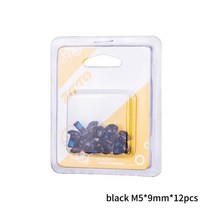 자전거 컬러 디스크 나사 12pcs 산악 브레이크 패드 T25 합금강 M5 * 10, 06 Black