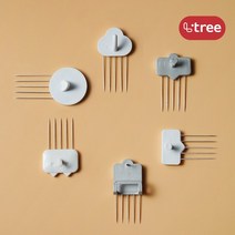 엘트리 똑또기핀 벽지핀 후크핀 벽걸이후크, 상세설명 참조, 이지실버 4입