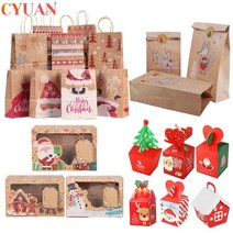 크리스마스 트리 파티 장식 메리 선물 가방 xmas tree 플라스틱 포장 가방 눈송이 사탕 상자 새해 2022 호의 가방 노엘, 5pcs 크리스마스 가방 나
