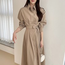 러블리아미에 / 아미에 /웨하스 트렌치 벨트 롱 원피스 3color