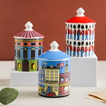 캔들용기 - 디자인 세라믹 ( 350ml ) 인테리어소품, 블루도시