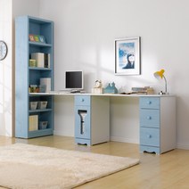 힐스컴퍼니 해피클래스 1인용 2인용 책상 쌍둥이 컴퓨터 어린이 주니어 형제 자매 남매 이케아 2400, 2인용책상(서랍통+서랍통), 화이트, 2인용책상