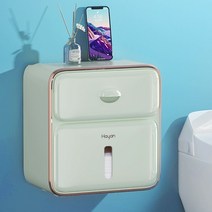 휴지걸이올크롬자동 고급 가볍게 사치한 무타공 롤 벽 걸이식 화장실티슈케이스 3015434189, 도금 스타일리쉬 그린 -티슈 종이 후